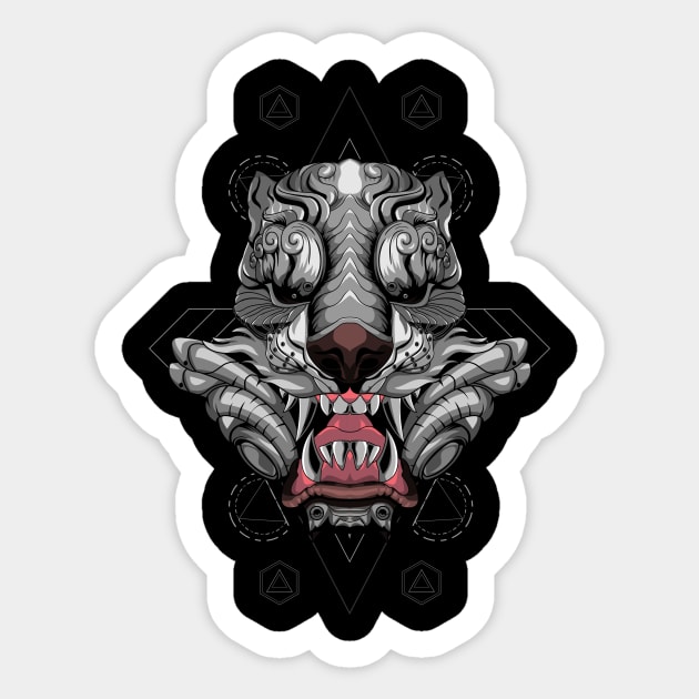 tiger head vector illustration Sticker by SHINIGAMII